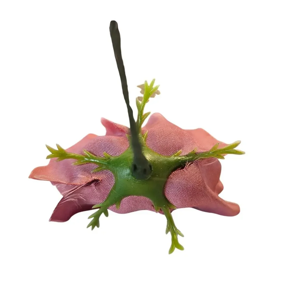 Mauve Pink Satin Open Rose Stems Artificial Flowers Wedding Craft 2.5